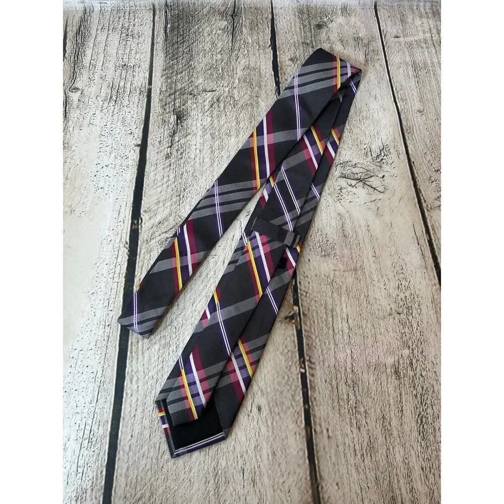 BEN SHERMAN Men’s Plaid 100% Silk Tie